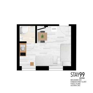 Апарт-отели Stay99 Apart Познань Стандартный номер-студио-2